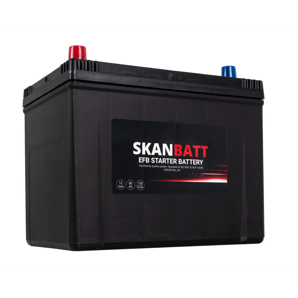 SKANBATT EFB Startbatteri 12V 80AH 730CCA (260x17x225mm) +L