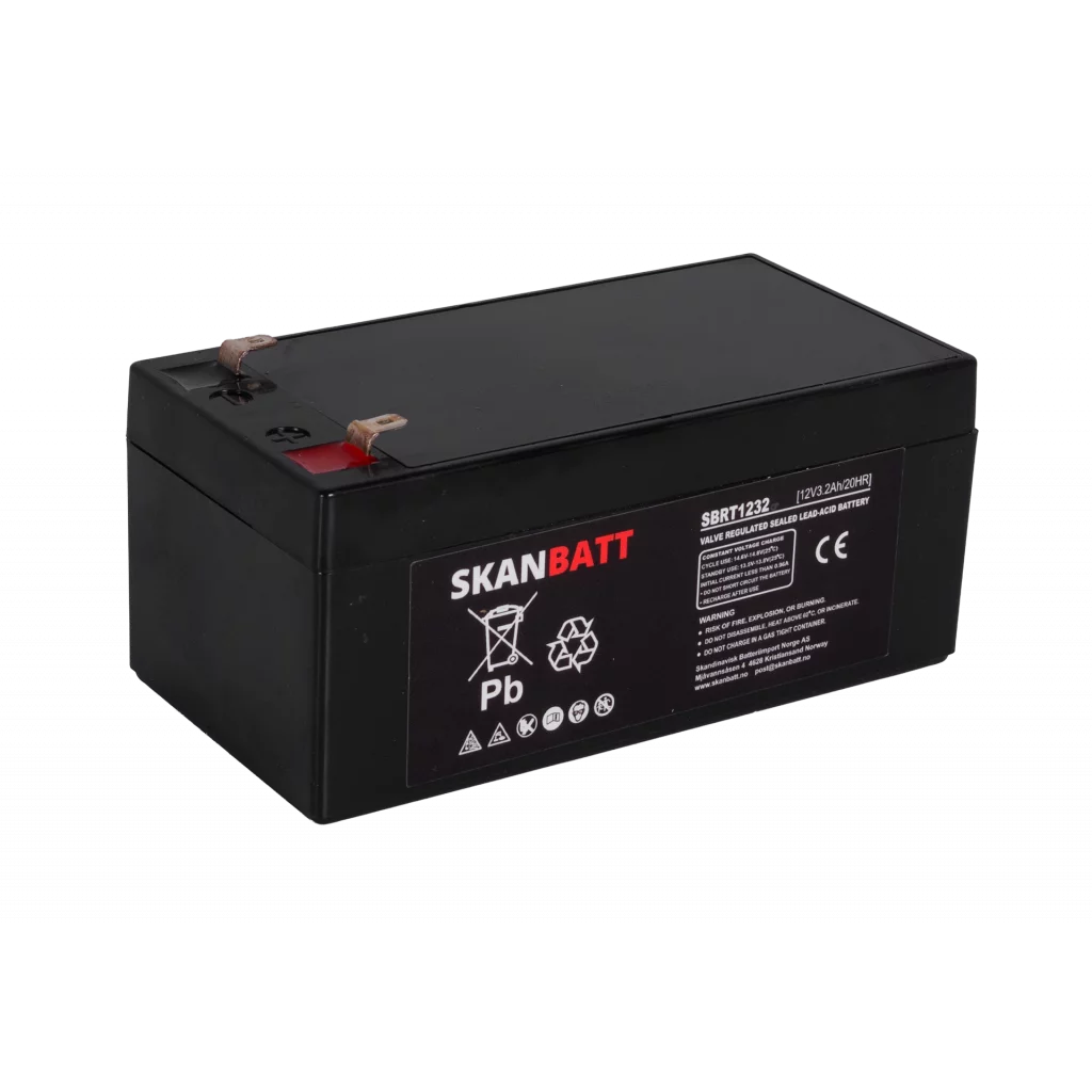 SKANBATT AGM Batteri 12V 3,2AH (134x67x61mm) F1