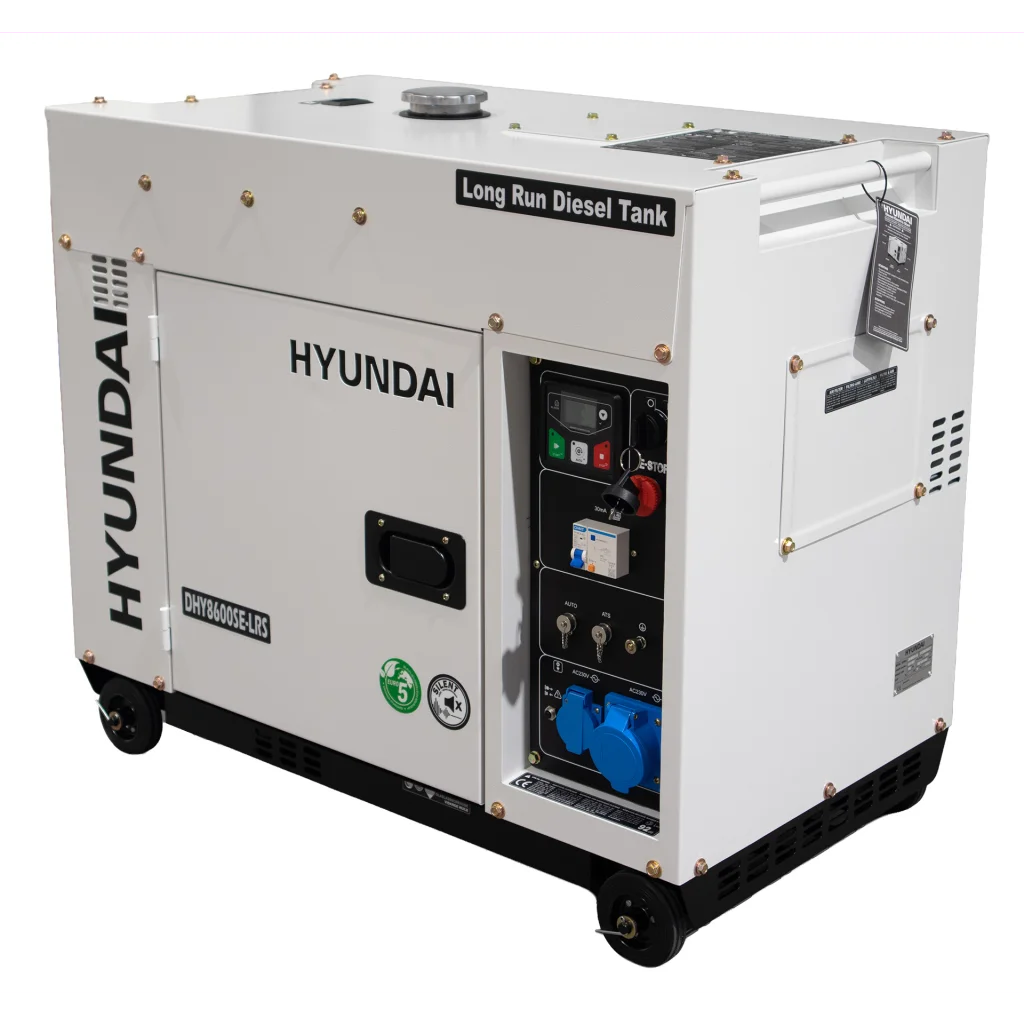 HYUNDAI DHY8600SE Strømaggregat 6300W - Elektrisk start - Diesel - Forvarming - 30L