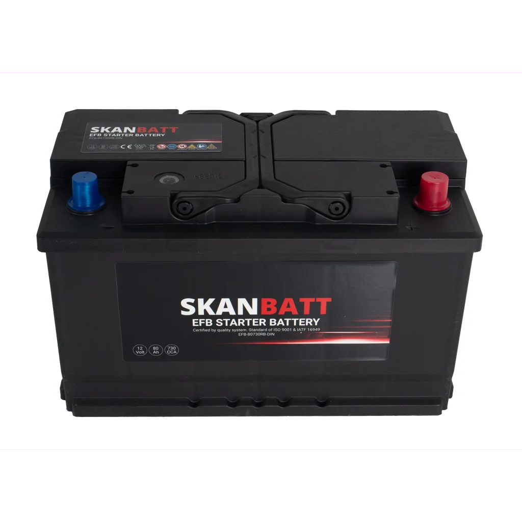 SKANBATT EFB Startbatteri 12V 80Ah 730CCA (315x175x190mm) +R