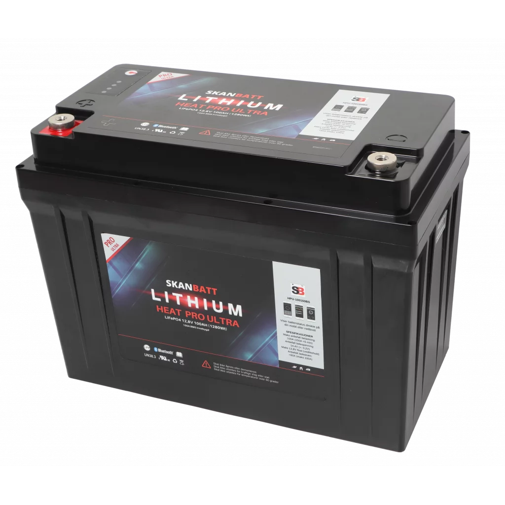SKANBATT Lithium HEAT PRO 'Ultra' 12V 100AH - CAN Bus - 300A (<3s) - 8 års garanti