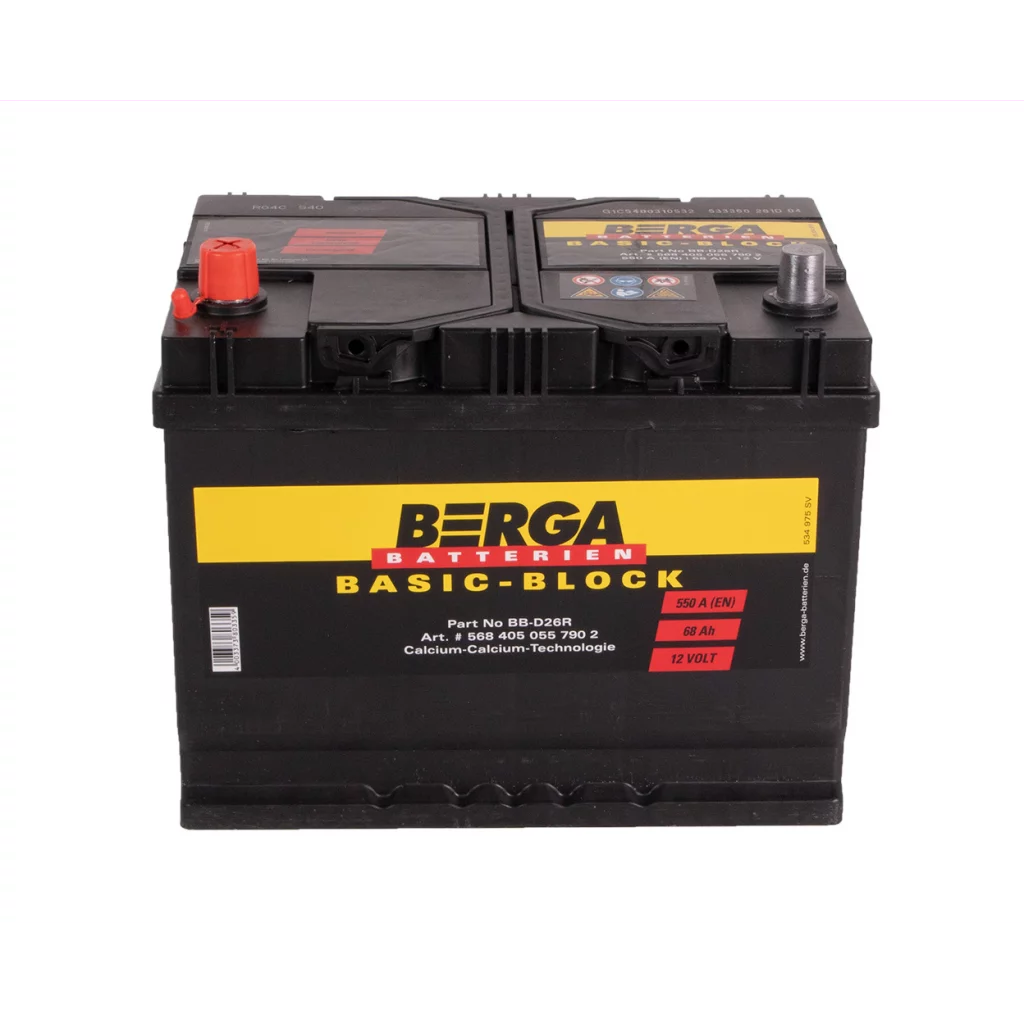 BERGA Basic Block 12V 68AH 550CCA (261/175/220mm)