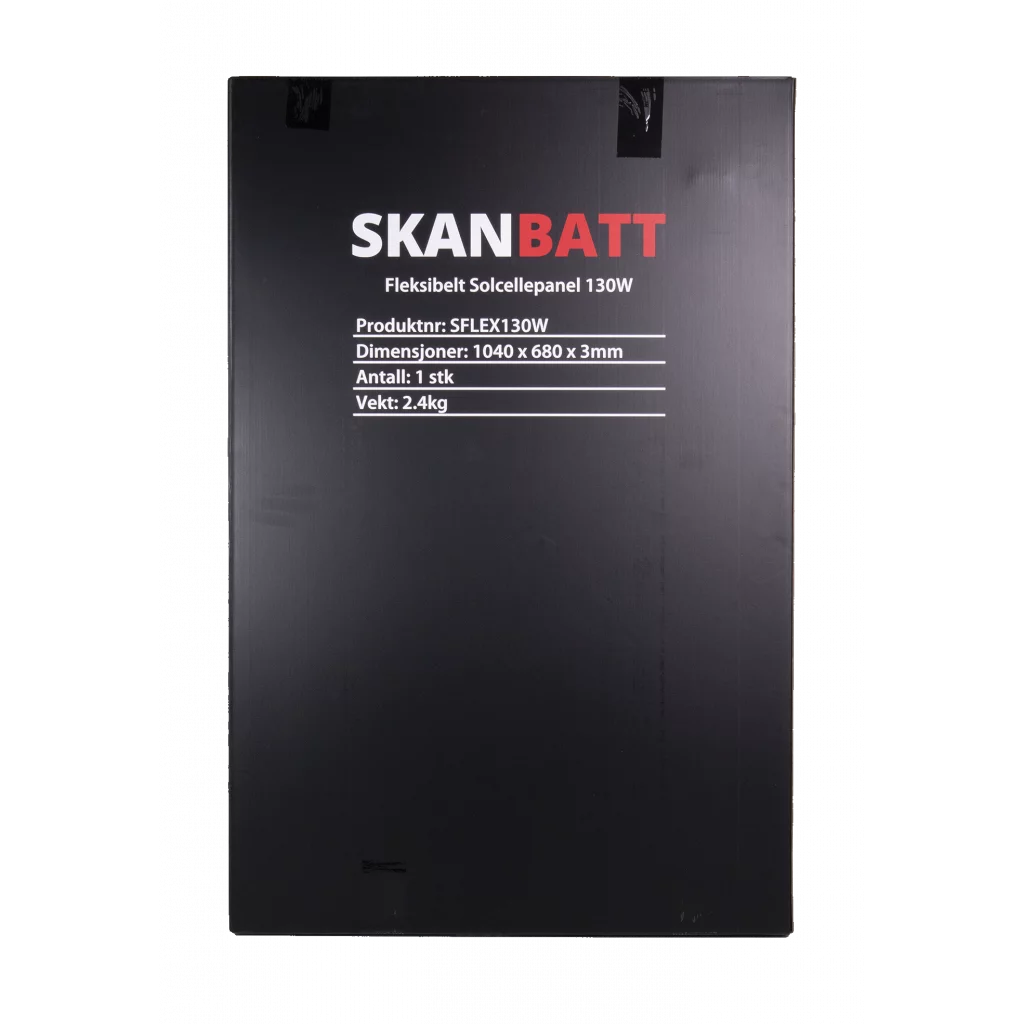 SKANBATT Fleksibelt Solcellepanel 130W - ETFE - 1040x680x3mm