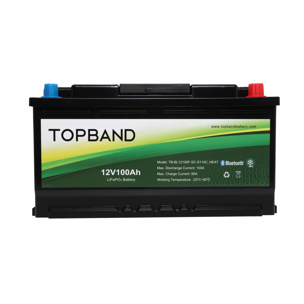TOPBAND Lithium HEAT PRO - 12V 100AH - 100A BMS - BOBIL - Bluetooth og Varme (TOP-HEAT-RV)