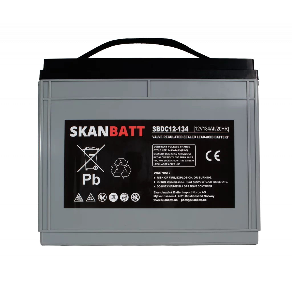 RITAR AGM Deep Cycle Batteri 12V 134AH C10 (340x173x280mm) +venstre
