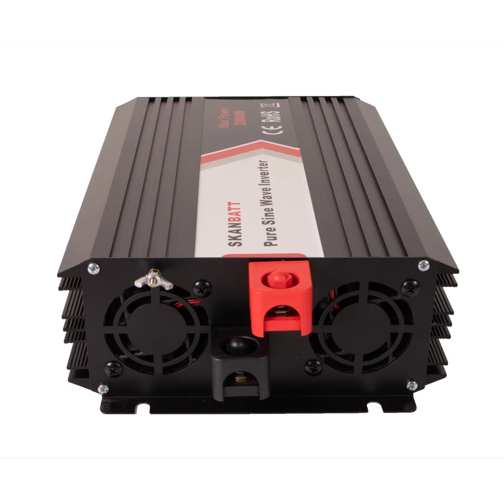 SKANBATT Inverter 12V 2000W  Ren Sinus m/Trådløs Fjernkontroll