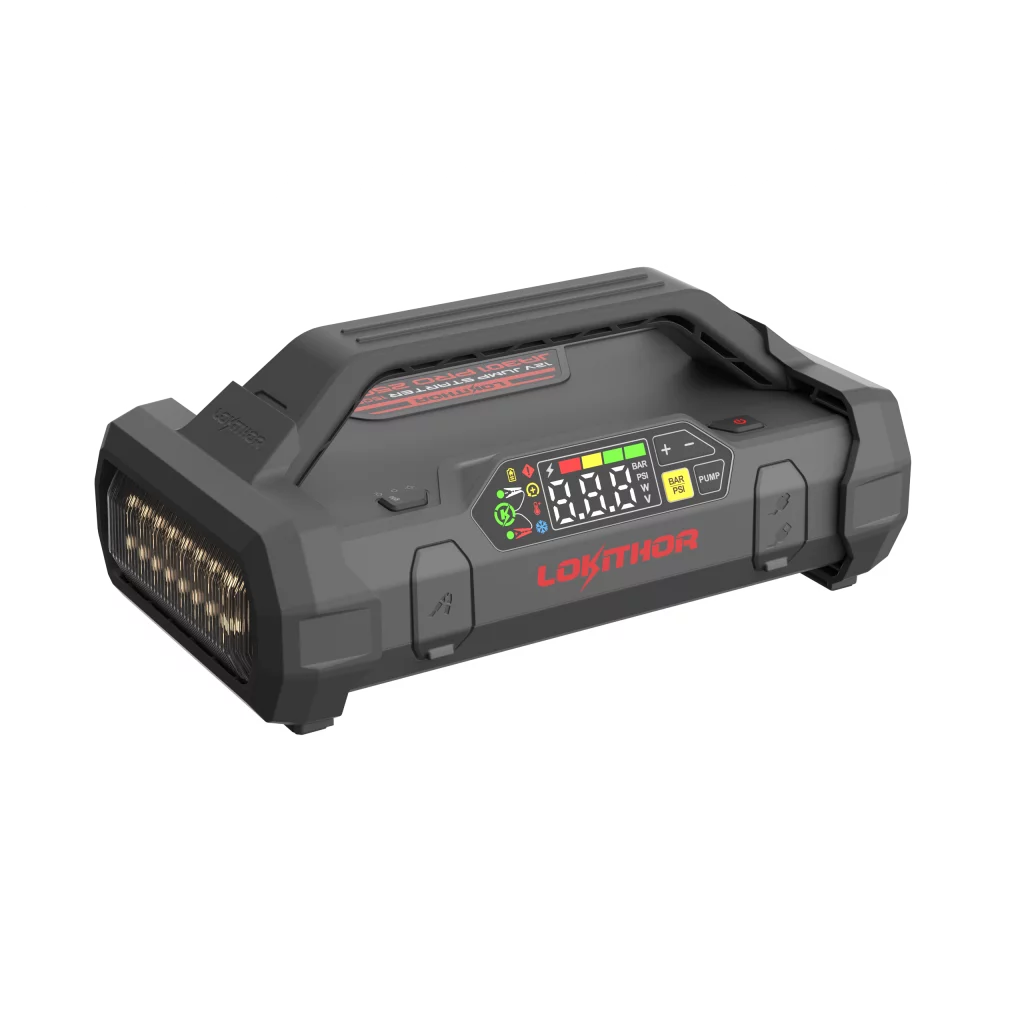 LOKITHOR Lithium Startbooster 12V 2500A med 150 PSI Luftkompressor