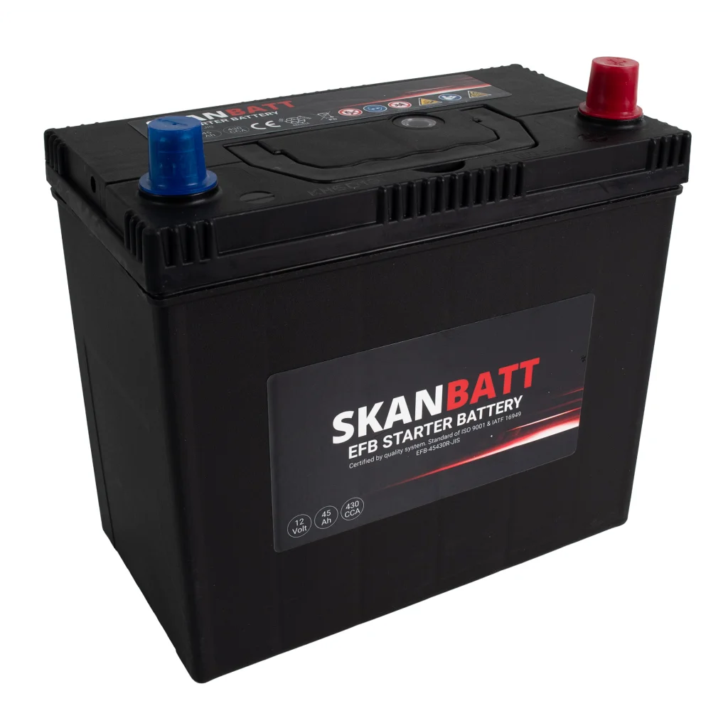 SKANBATT EFB Startbatteri 12V 45AH 430CCA (238x129x223mm) +R