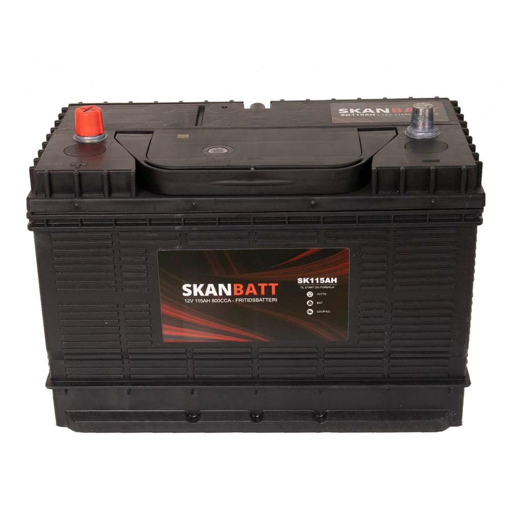 SKANBATT Fritidsbatteri 12V 115AH 800CCA (330x172x222/242mm) +midtstilt
