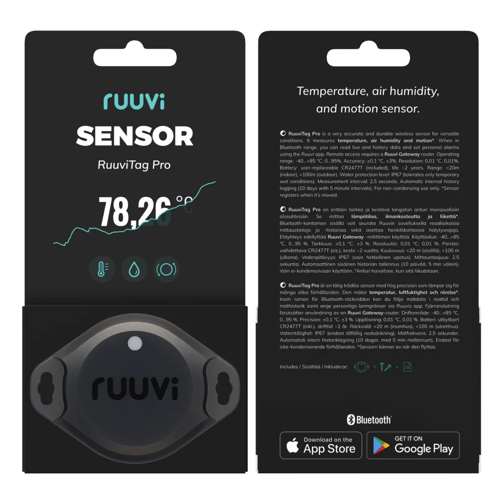 RUUVI Tag Pro Bluetooth Sensor - IP67