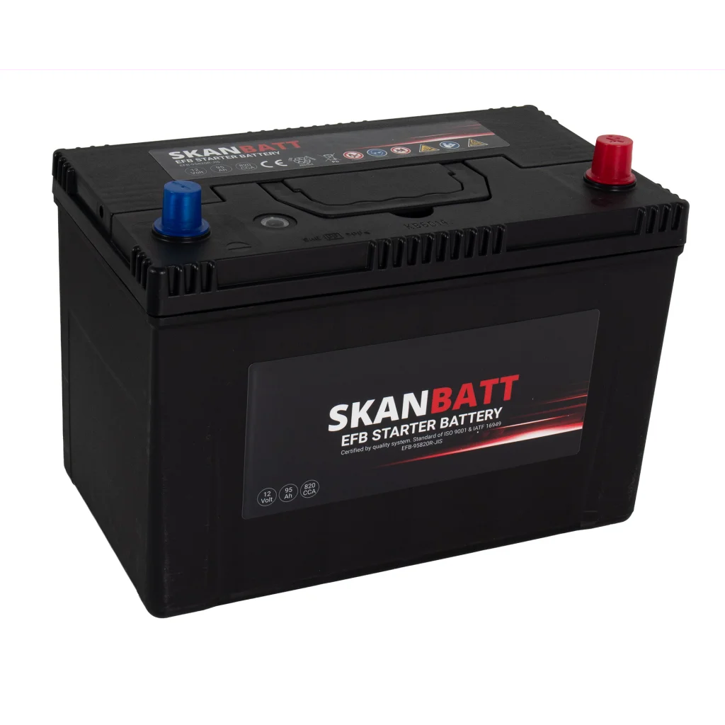 SKANBATT EFB Startbatteri 12V 95AH 820CCA (304x172x225mm) +R