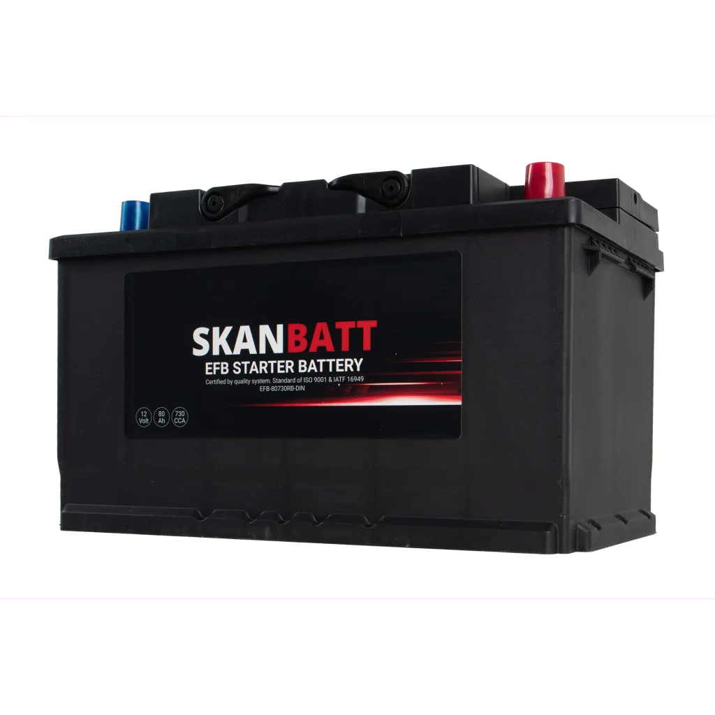 SKANBATT EFB Startbatteri 12V 80Ah 730CCA (315x175x190mm) +R