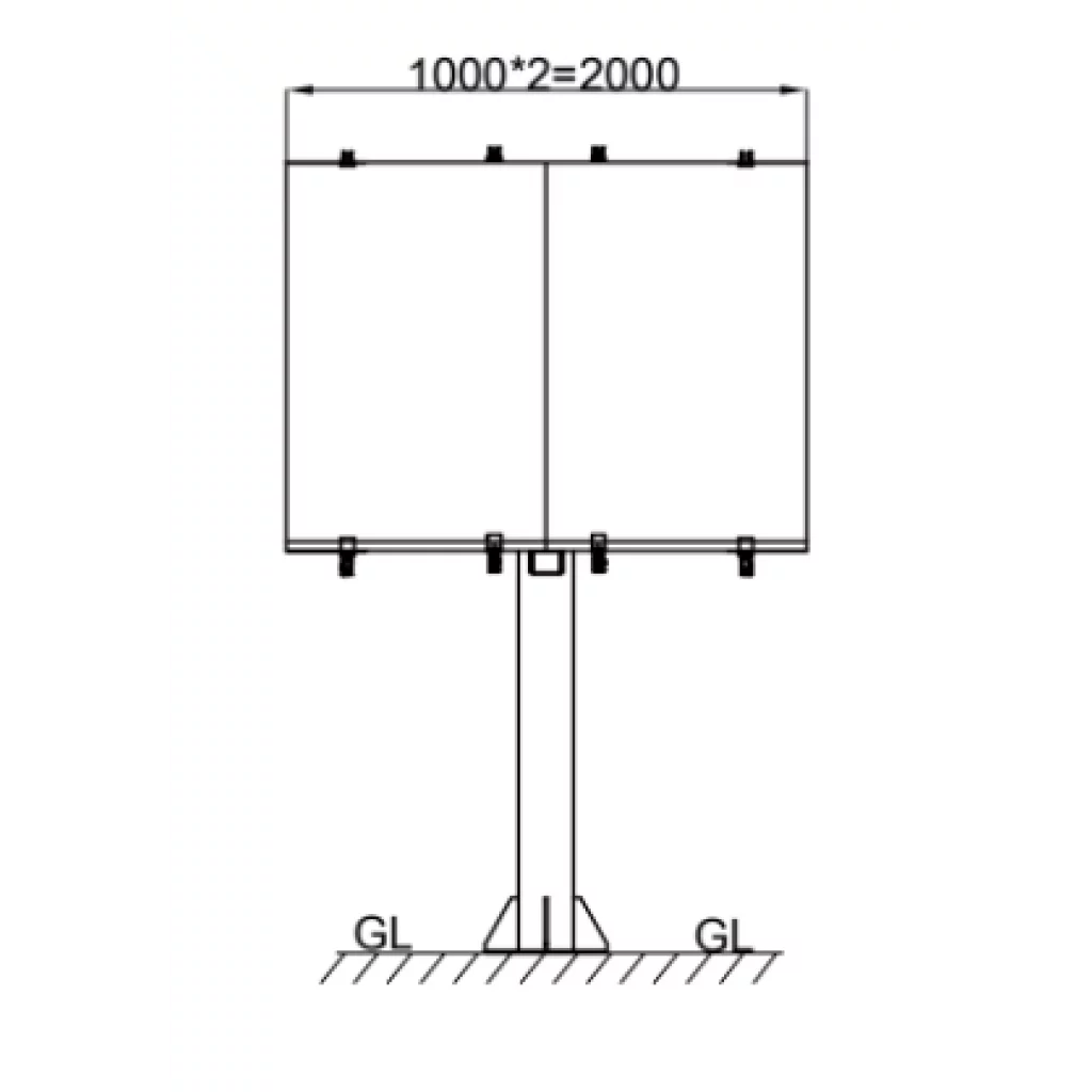 Bakkestativ til 2 stk solcellepaneler