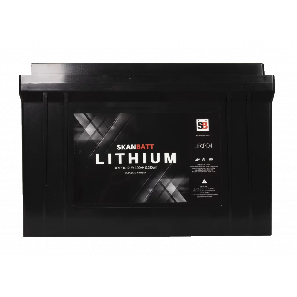 SKANBATT Lithium Batteri 12V 100AH 150A BMS