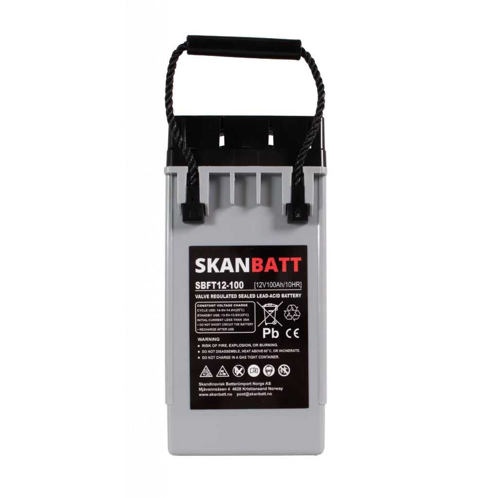 SKANBATT AGM Batteri 12V 100AH - Frontterminaler