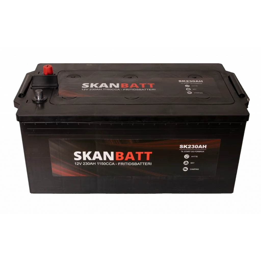 SKANBATT Fritidsbatteri 12V 230AH 1150CCA (518x276x210/242mm) +venstre
