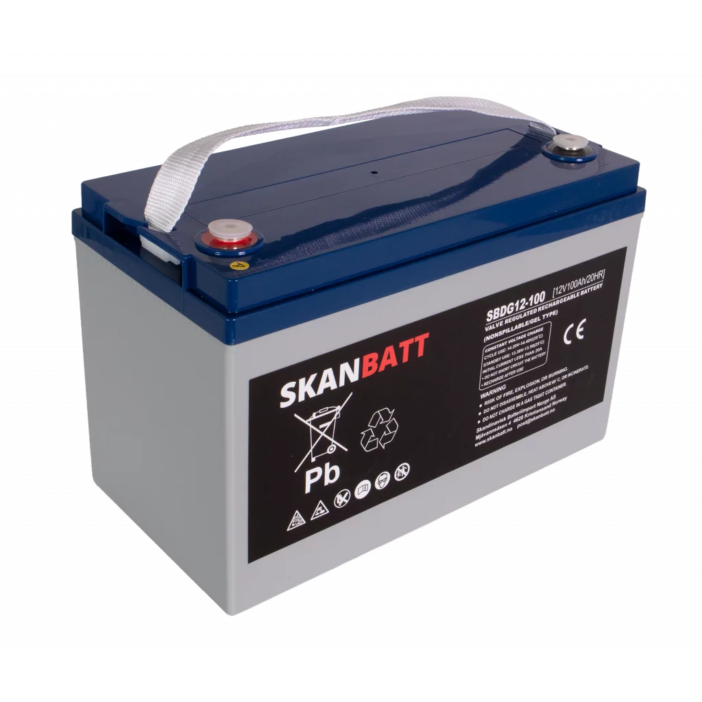 SKANBATT GEL Deep Cycle Batteri 12V 100AH (328x169x222mm) +venstre