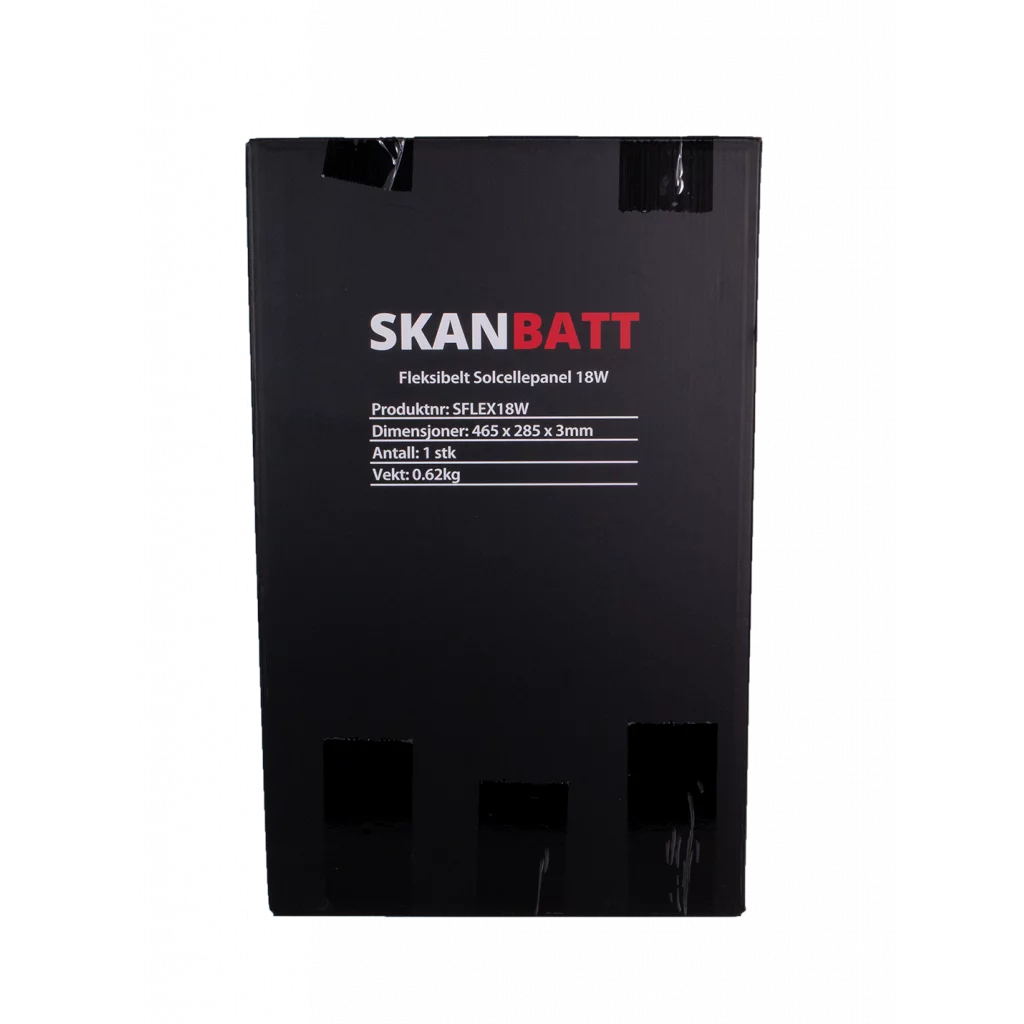 SKANBATT Fleksibelt Solcellepanel 18W - ETFE - 465x285x3mm