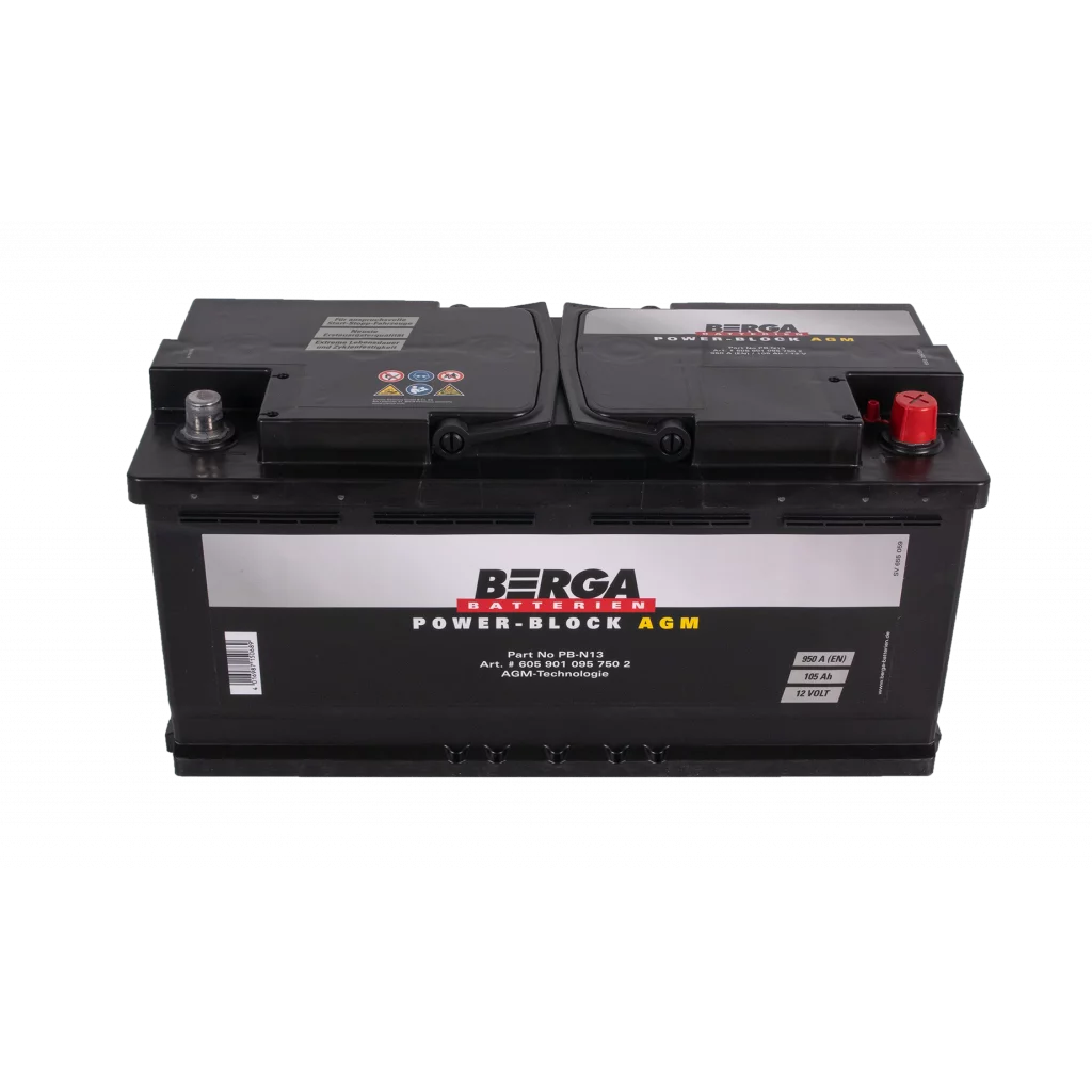 BERGA Power Block AGM 12V 105AH 950CCA (394/175/190mm)