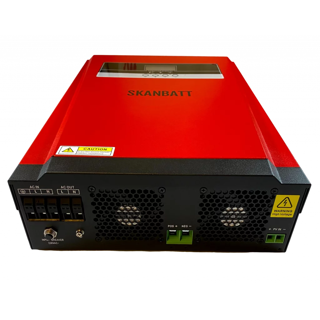 SKANBATT Pro Hybrid inverter 24V 3000W (6000W) MPPT 80A (VEIL kr. 9995.-)