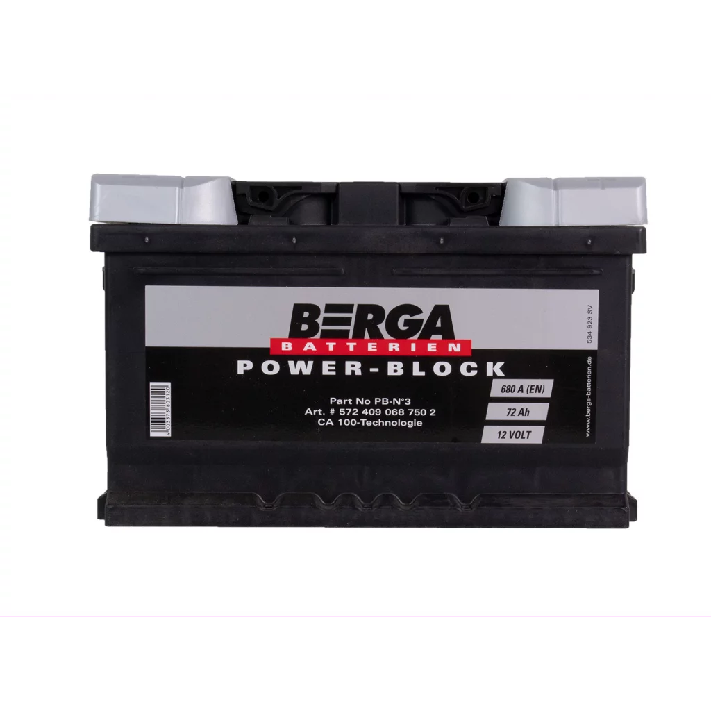BERGA Power Block 12V 72AH 680CCA (278/175/175mm)