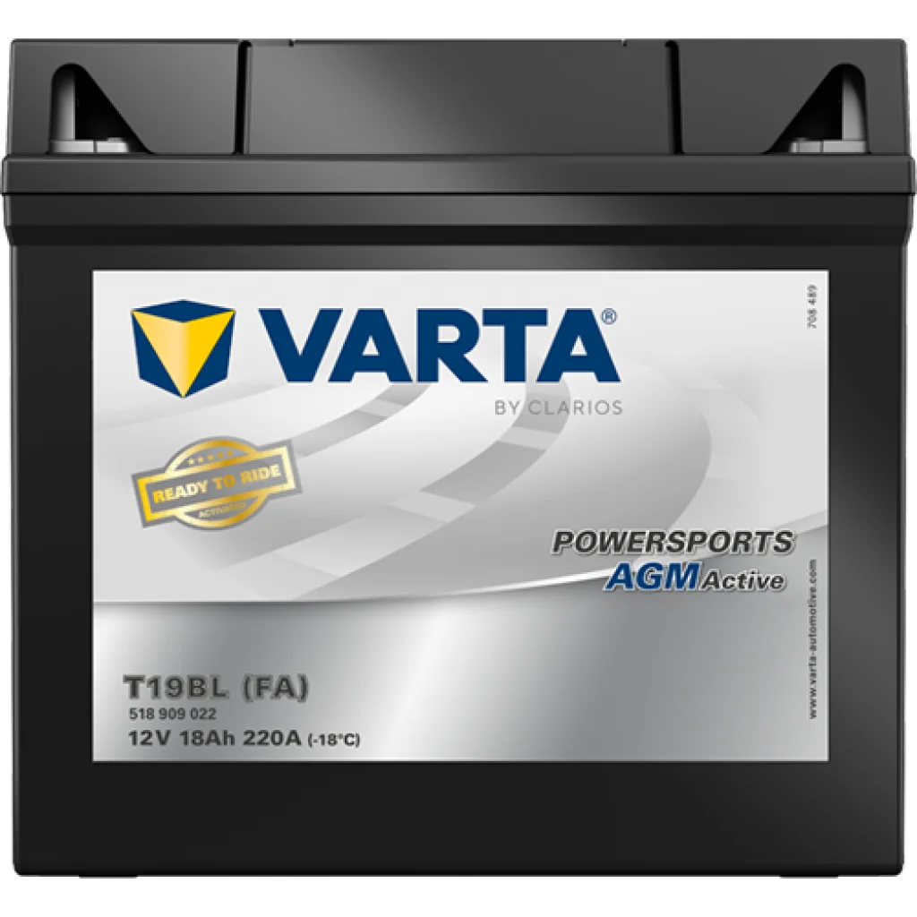 VARTA AGM MC Batteri 12V 18AH 220CCA (186x82x171mm) +høyre T19BL (FA)