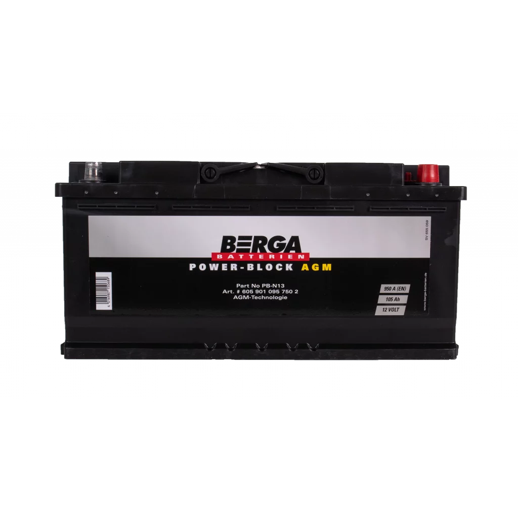 BERGA Power Block AGM 12V 105AH 950CCA (394/175/190mm)