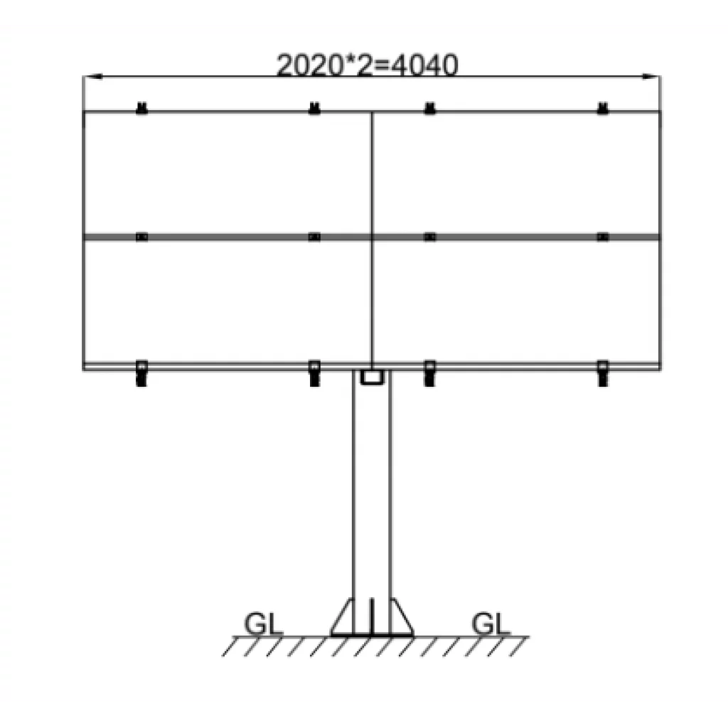 Bakkestativ til 4 stk solcellepaneler