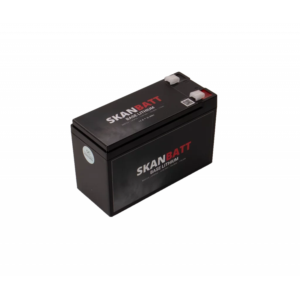 SKANBATT Base Lithium - 12V 9Ah 10A BMS - 150x65x95mm - 3 Års garanti