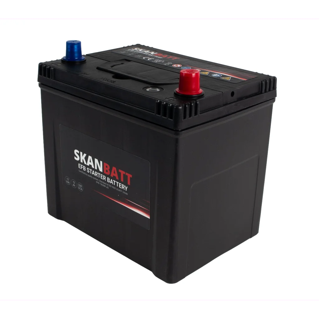 SKANBATT EFB Startbatteri 12V 73AH 630CCA (232x173x225mm) +R