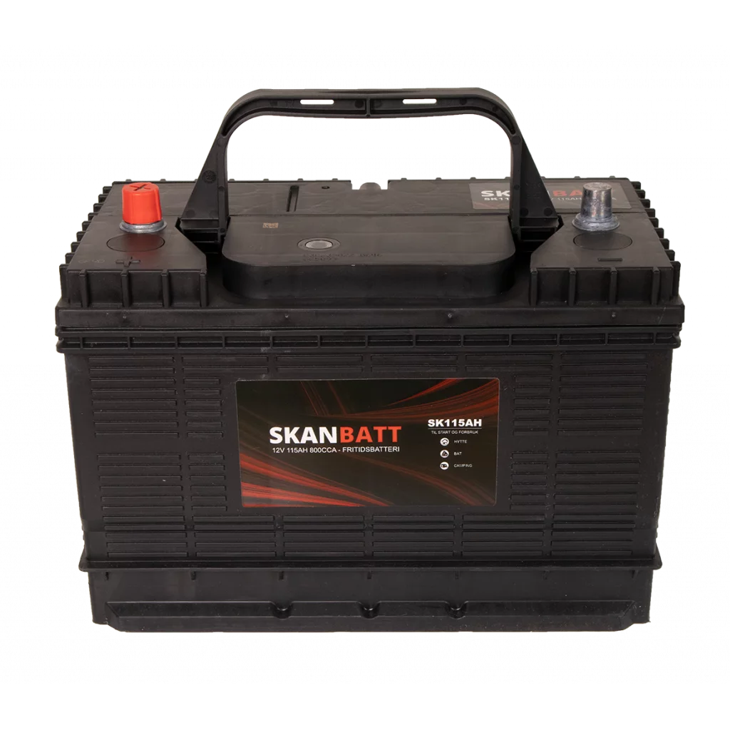 SKANBATT Fritidsbatteri 12V 115AH 800CCA (330x172x222/242mm) +midtstilt