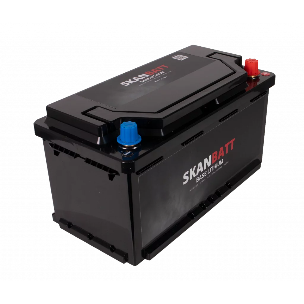 SKANBATT Base Lithium - 12V 150Ah 150A BMS - 355x180x190mm - 3 Års garanti - Bobil