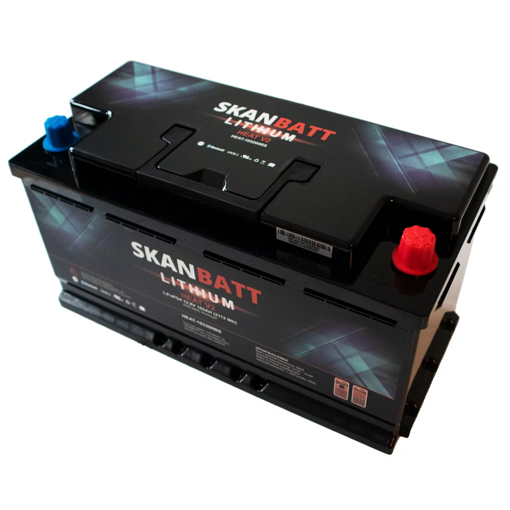 SKANBATT HD V2 Lithium HEAT Batteri 12V 165AH 150A BMS - Bobil - Bluetooth