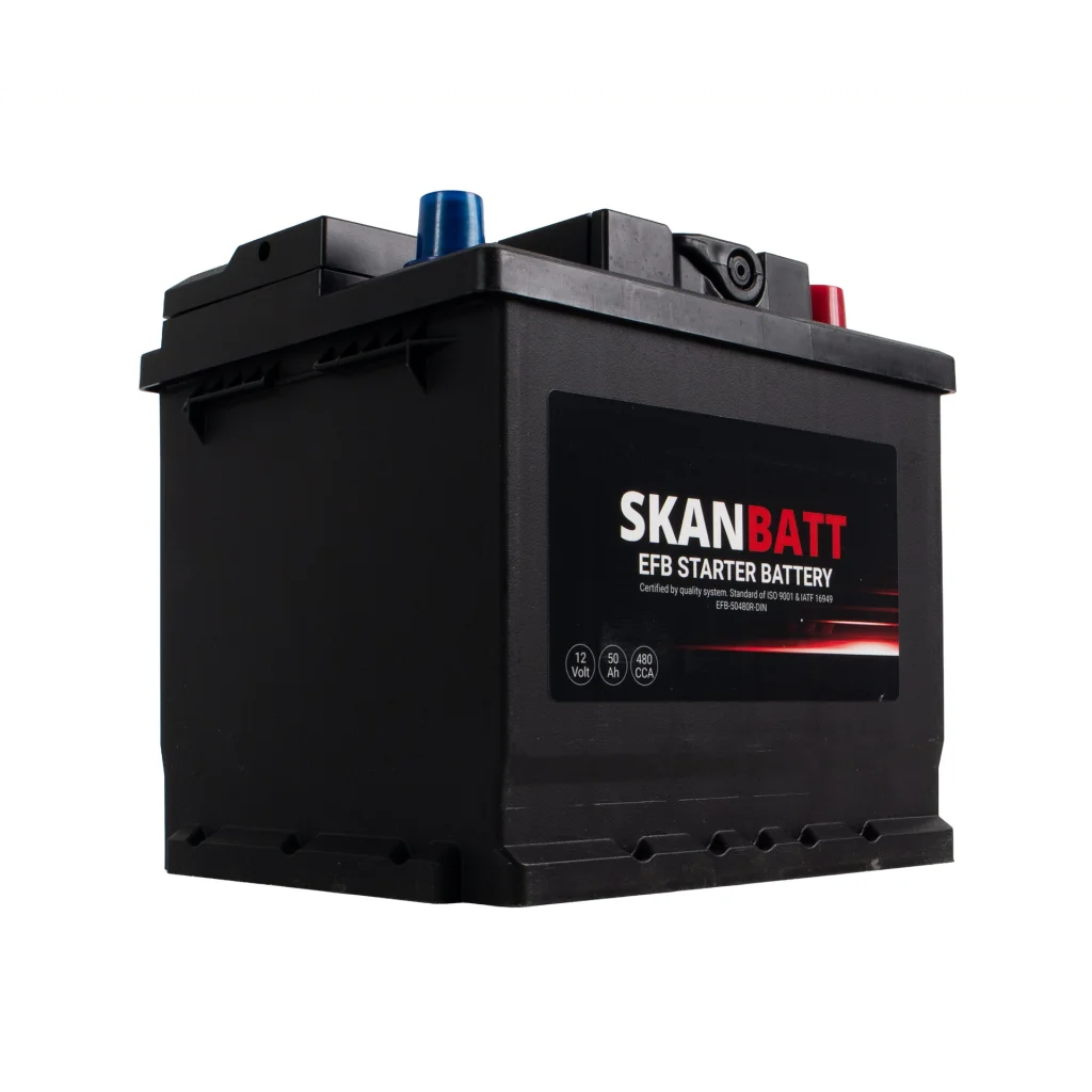 SKANBATT EFB Startbatteri 12V 50AH 480CCA (207x175x190mm) +R
