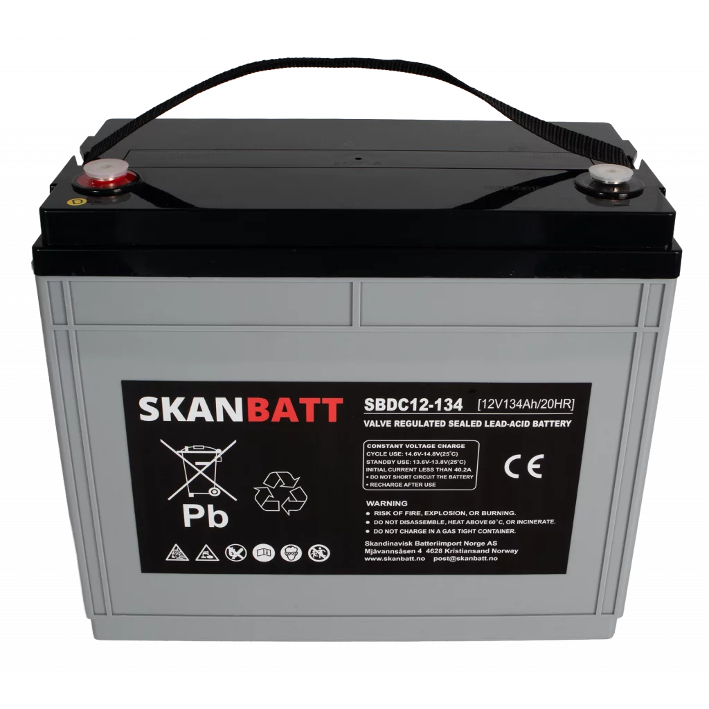 RITAR AGM Deep Cycle Batteri 12V 134AH C10 (340x173x280mm) +venstre