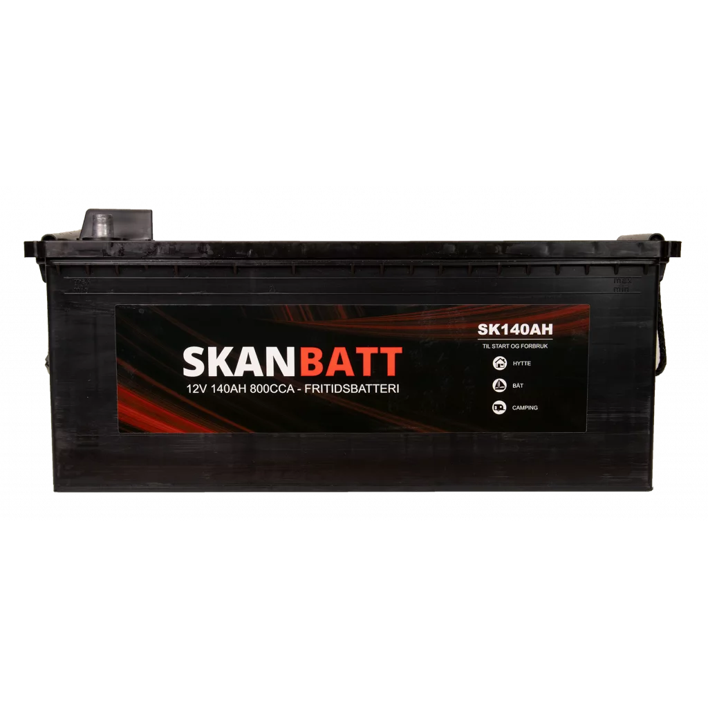 SKANBATT Fritidsbatteri 12V 140AH 800CCA (513x188x203/223mm) +venstre