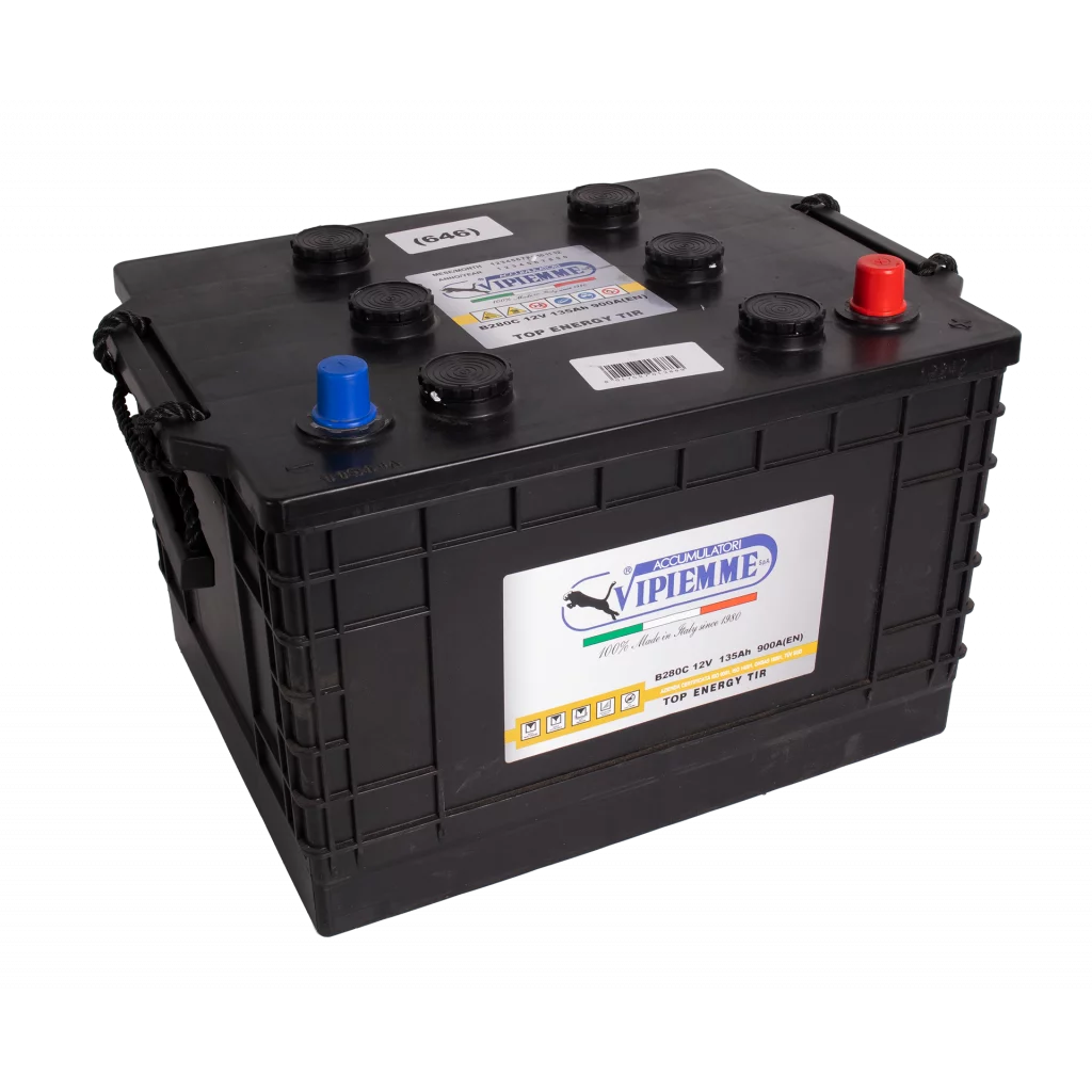 Vipiemme Promotive Black Batteri 12V 135AH 680CCA (360x253x220/240mm) +høyre J8 størrelse