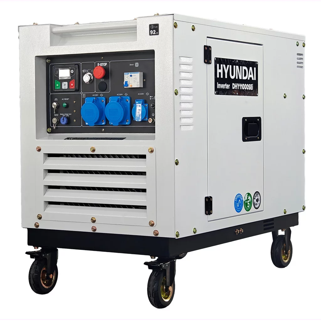 HYUNDAI DHY11000SEi Diesel Inverter Strømaggregat 8000W - Elektrisk start - Forvarming - ATS