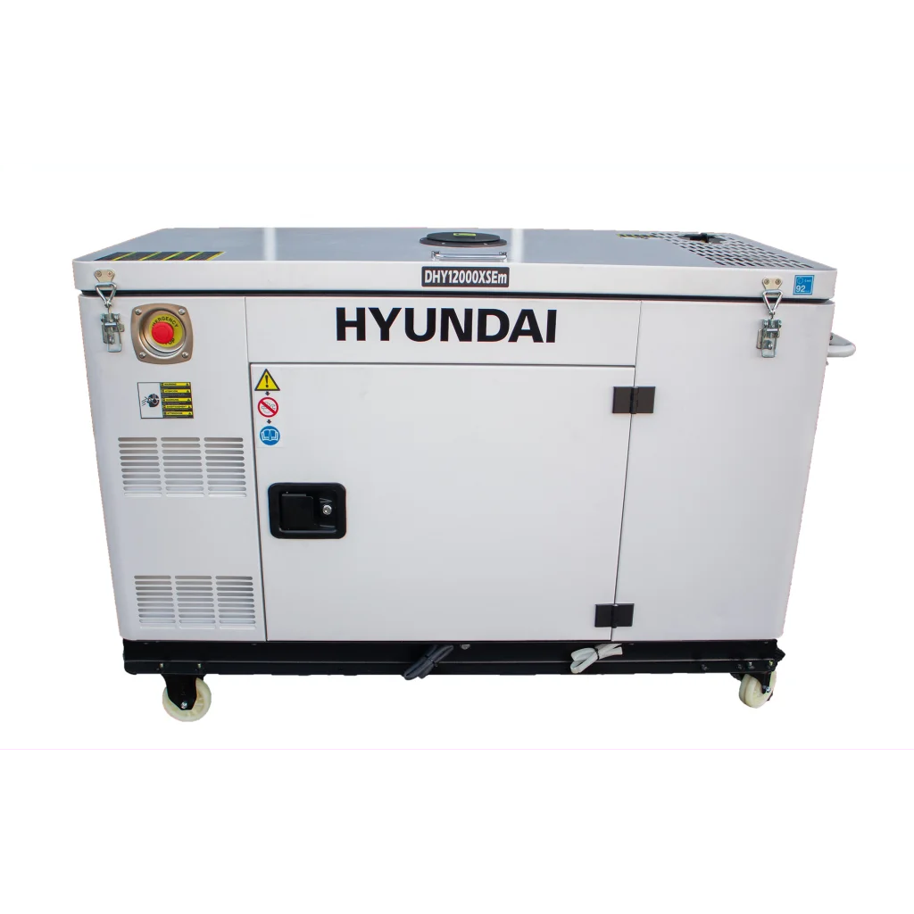 HYUNDAI DHY12000XSEm Strømaggregat 10000W 1-FAS 230V - Elektrisk start - Diesel - Forvarming - ATS - Vannkjølt