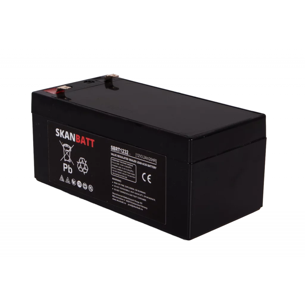 SKANBATT AGM Batteri 12V 3,2AH (134x67x61mm) F1
