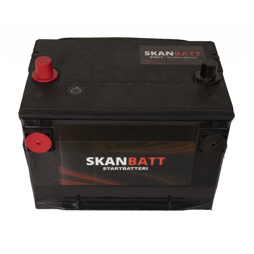 SKANBATT Startbatteri 12V 80AH 800CCA (260x179x180/207mm) +venstre
