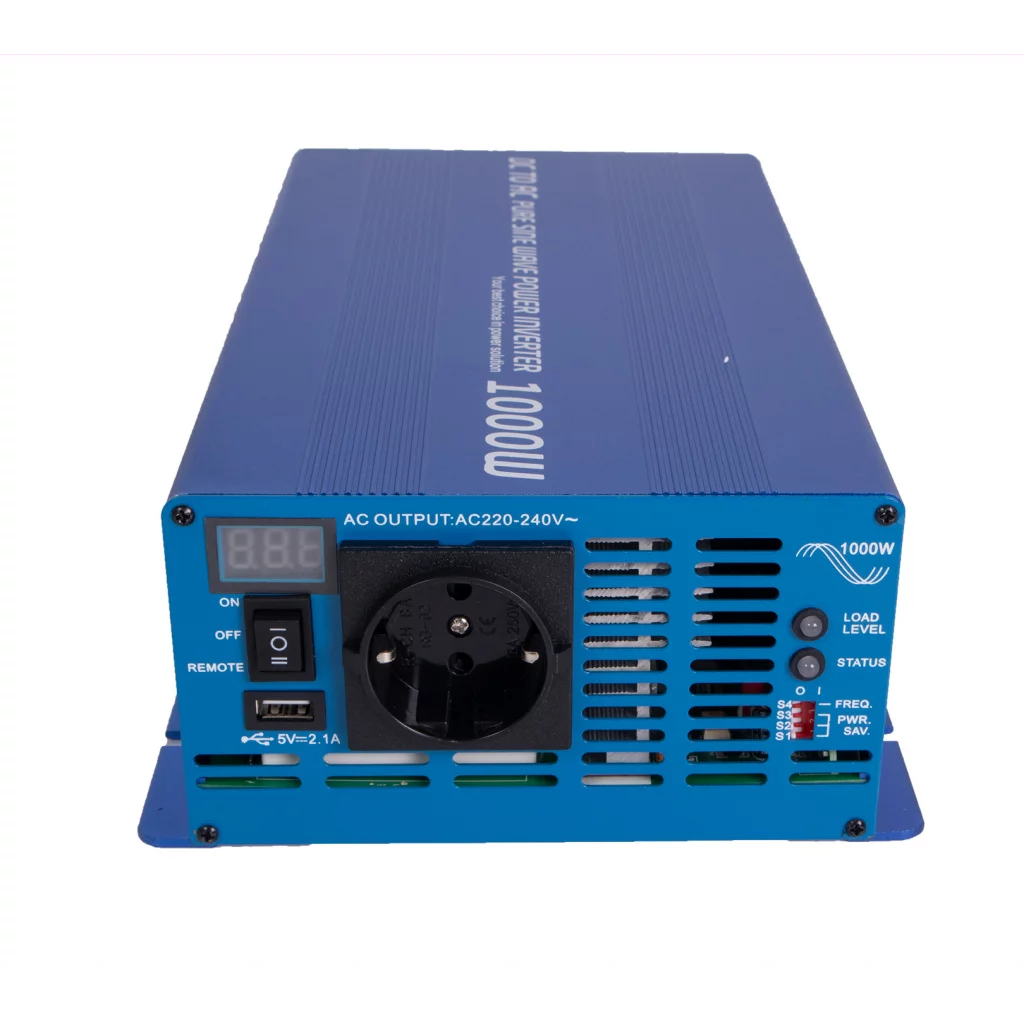 INVERTER 12V 1000W Ren sinus m/fjernkontroll (VEIL Kr. 3995.-)