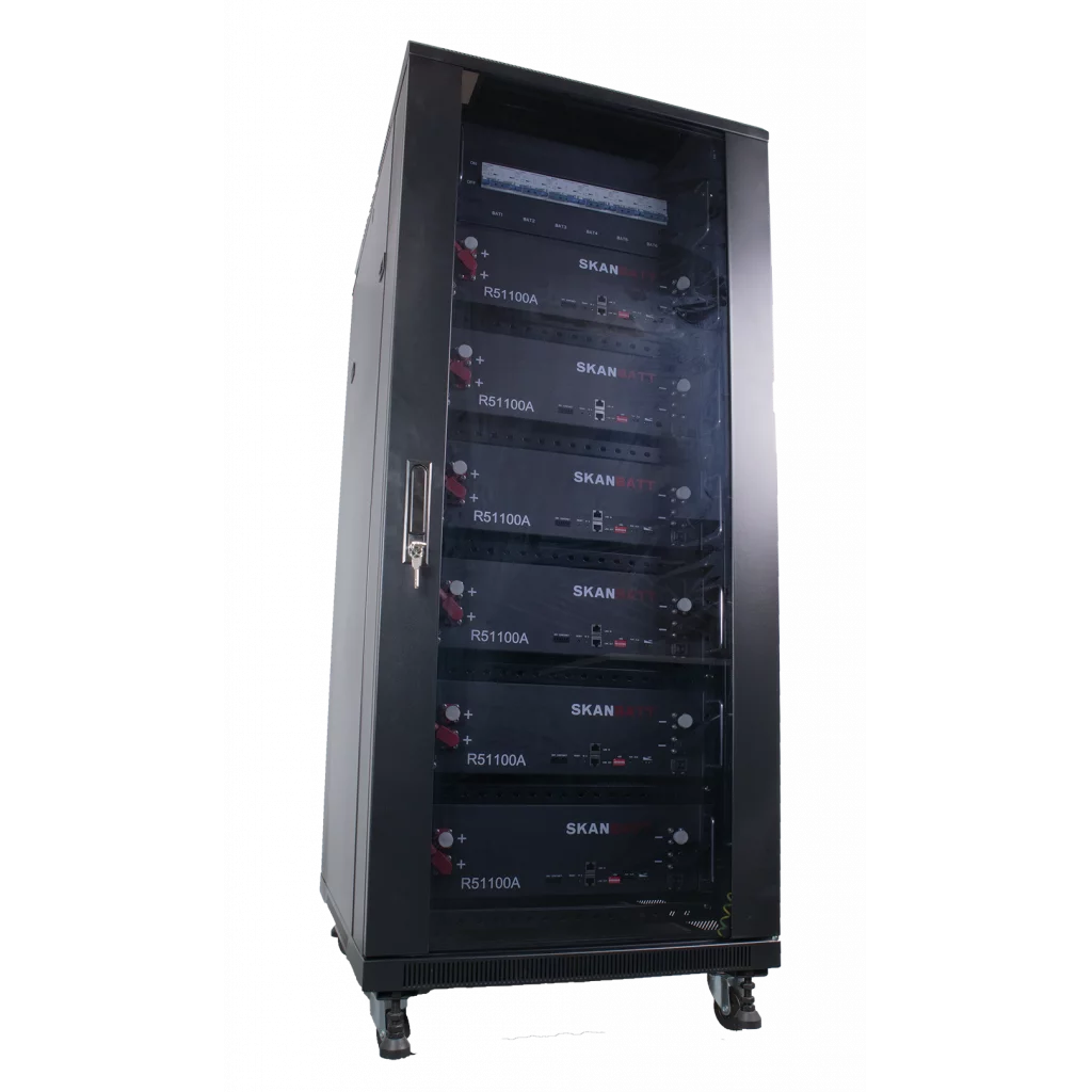 SKANBATT Kabinett/batteriskap for lithium rackmoduler 3U