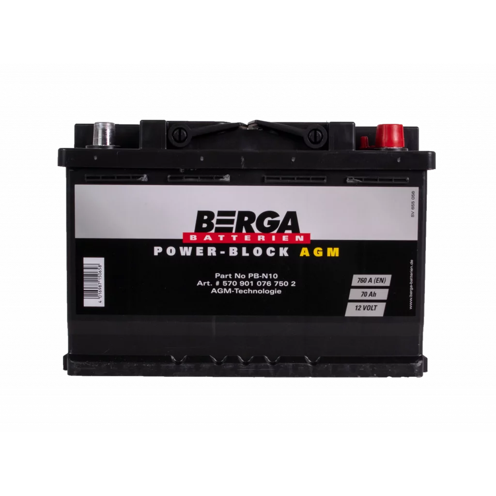 BERGA Power Block AGM 12V 70AH 760CCA (278/175/190mm)