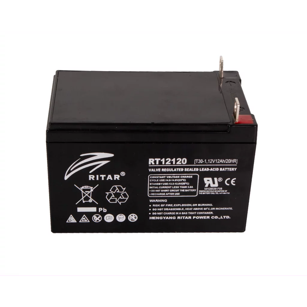 RITAR AGM Batteri 12V 12AH M6 (151x98x107mm)