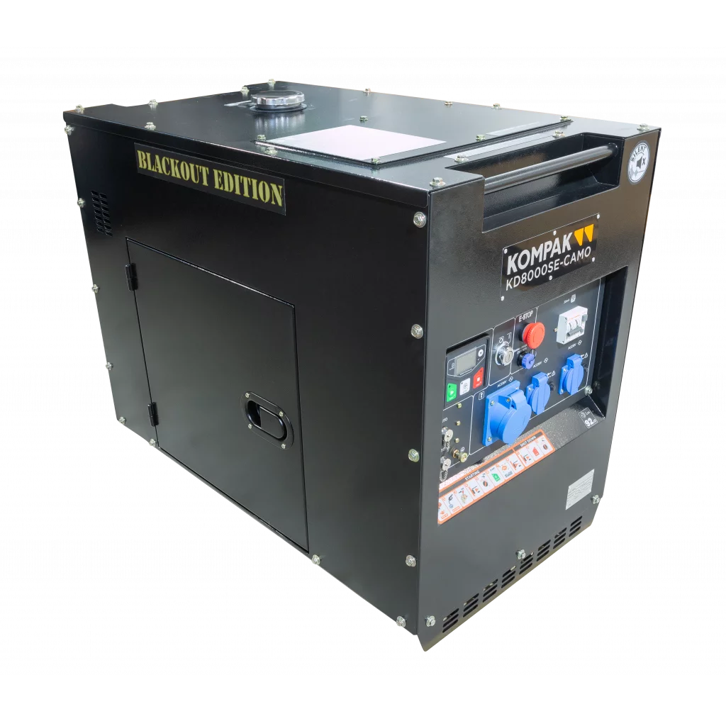 KOMPAK KD8000SE Strømaggregat 6300W - Diesel - Forvarming- ATS - 27 Liter