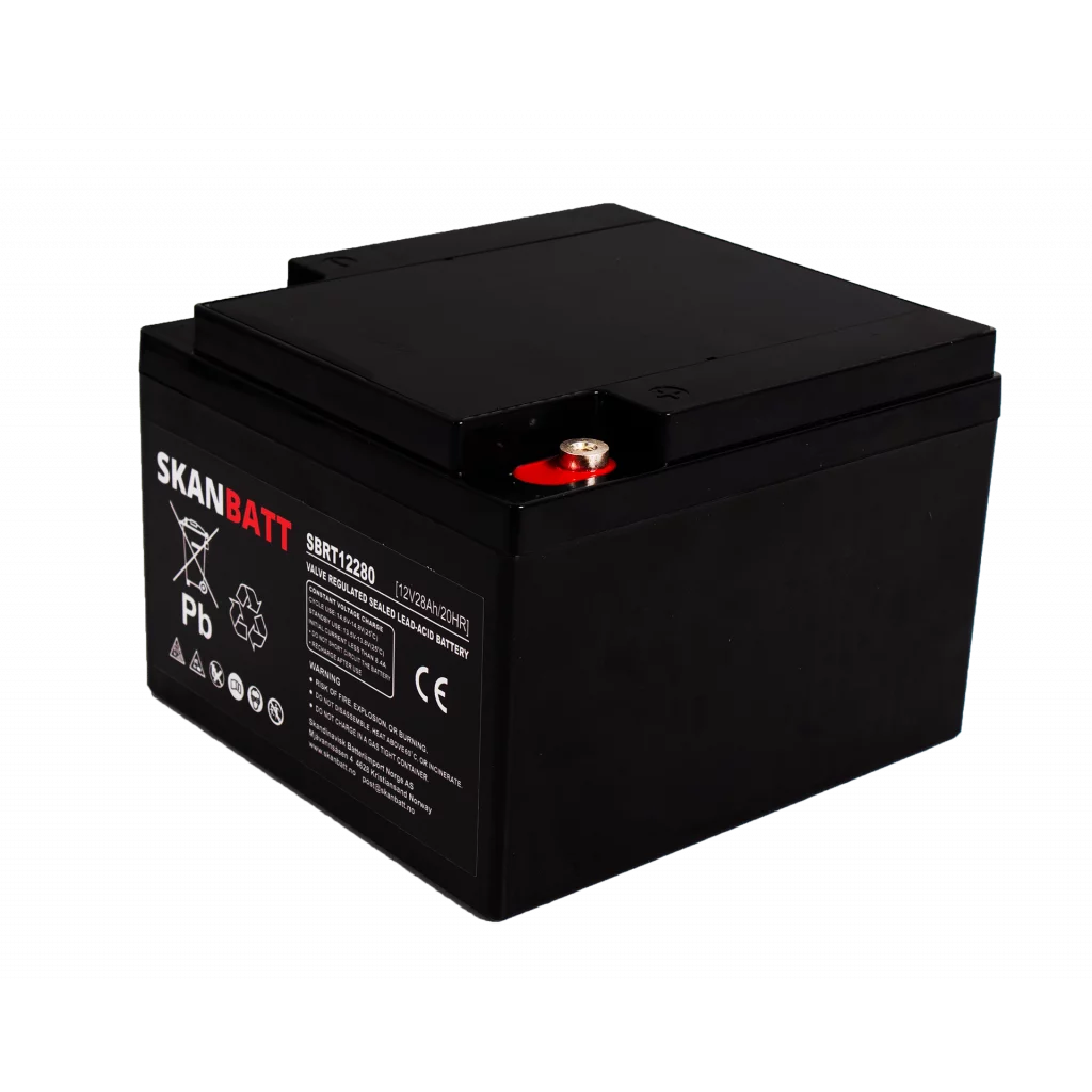 SKANBATT AGM Batteri 12V 28AH (166x175x125mm) M5