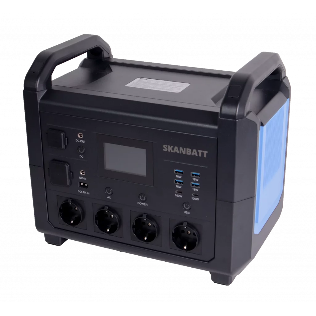 SKANBATT LITHIUM LPS 1536Wh Power Supply med 1600W Ren Sinus Inverter