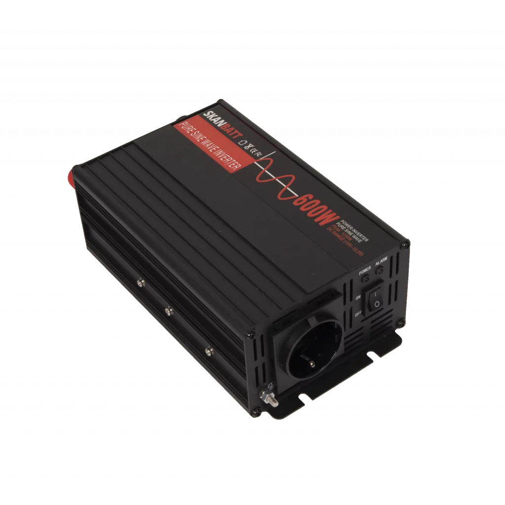 SKANBATT Inverter 12V 600W (1200W) Slim Ren Sinus Rev.2