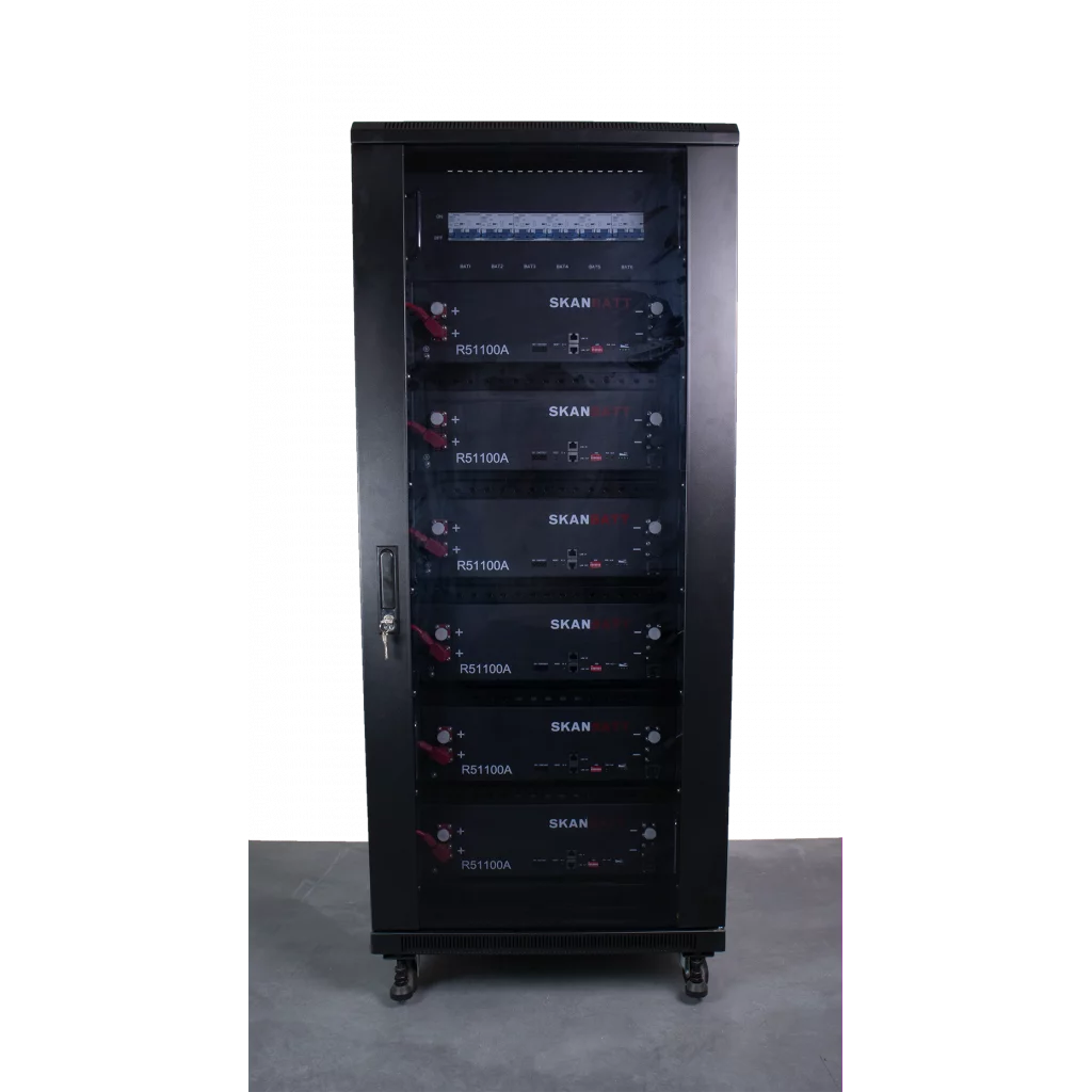 SKANBATT Kabinett/batteriskap for lithium rackmoduler 3U